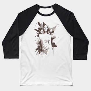 woman with flowers Baseball T-Shirt